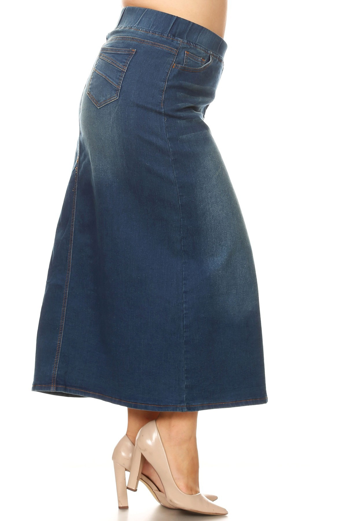 Denim Long Skirt Plus Size