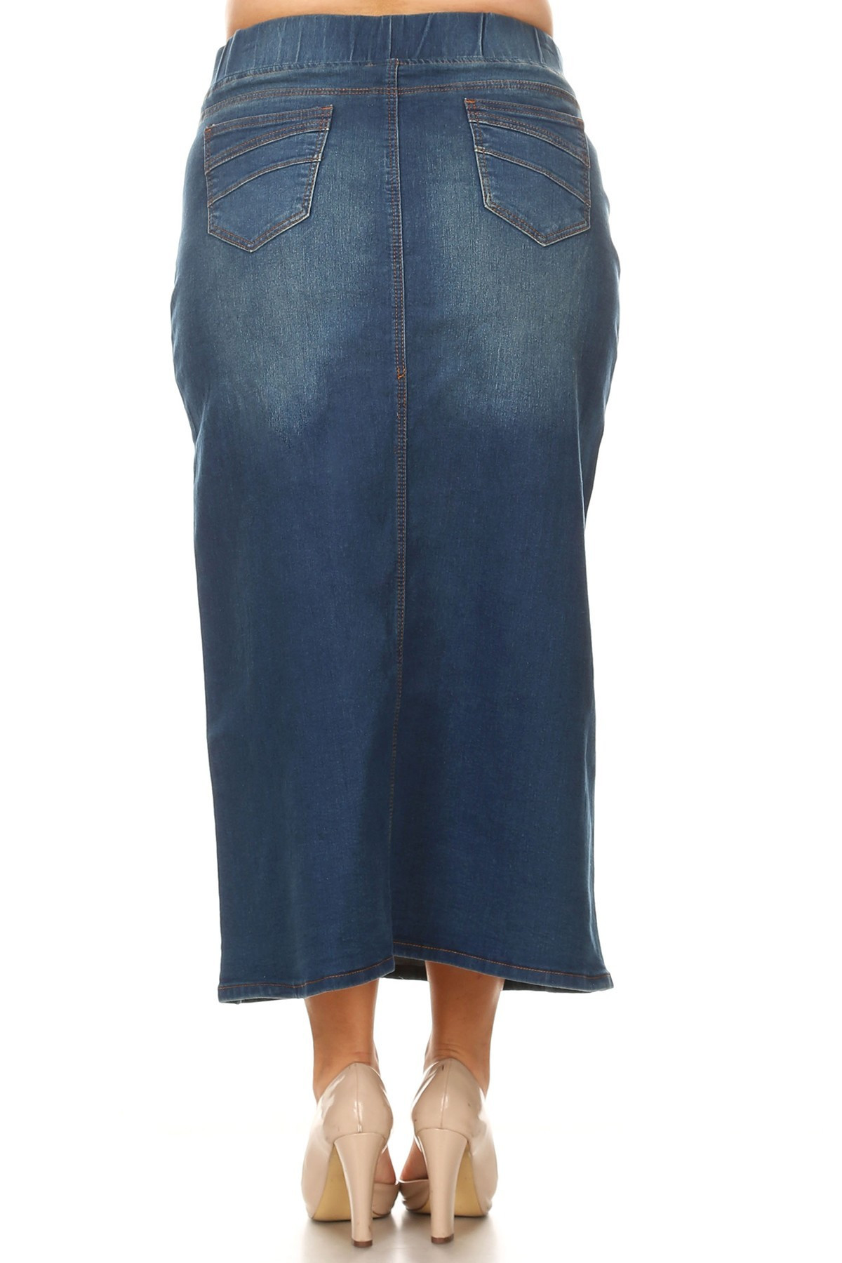 Denim Long Skirt Plus Size