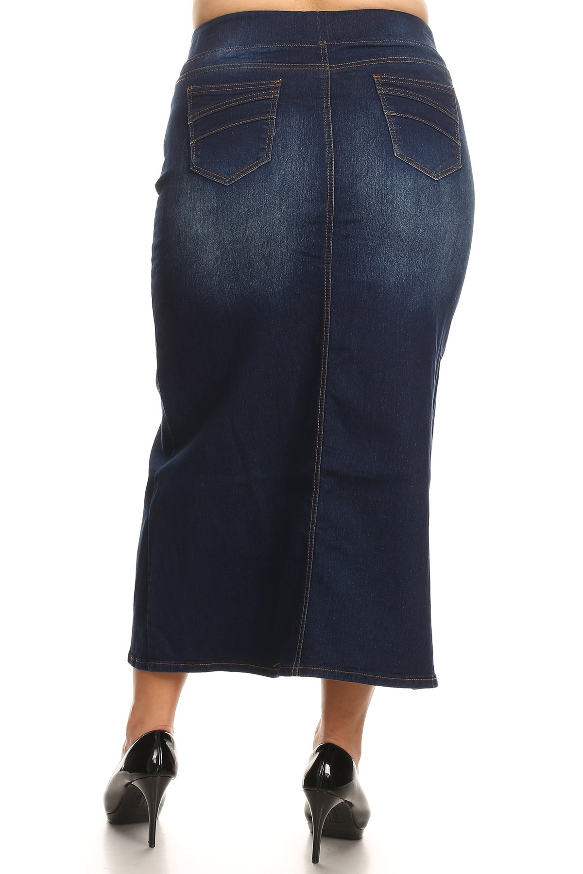 Denim Long Skirt Plus Size