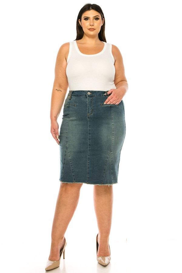 Denim Skirt Plus Size