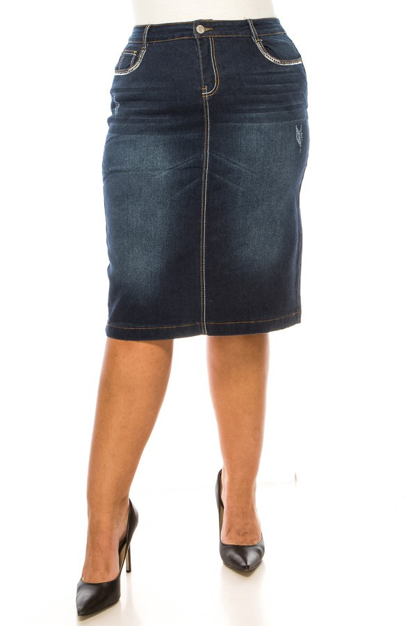 Denim Skirt Plus Size