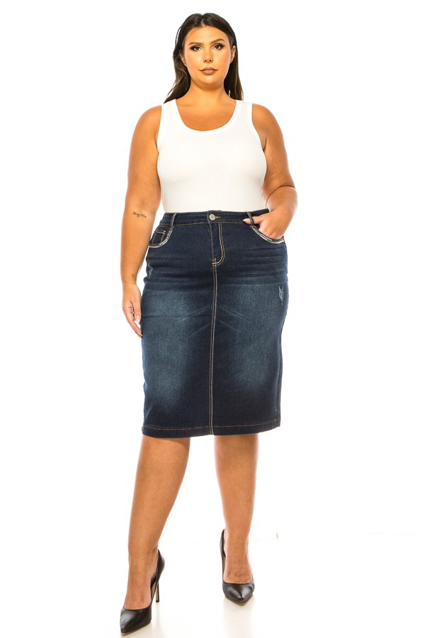 Denim Skirt Plus Size