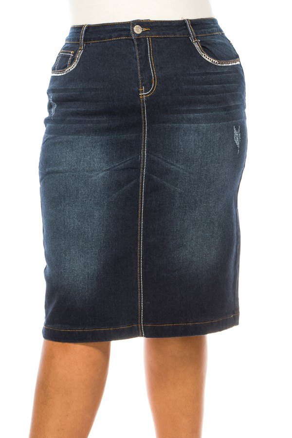 Denim Skirt Plus Size