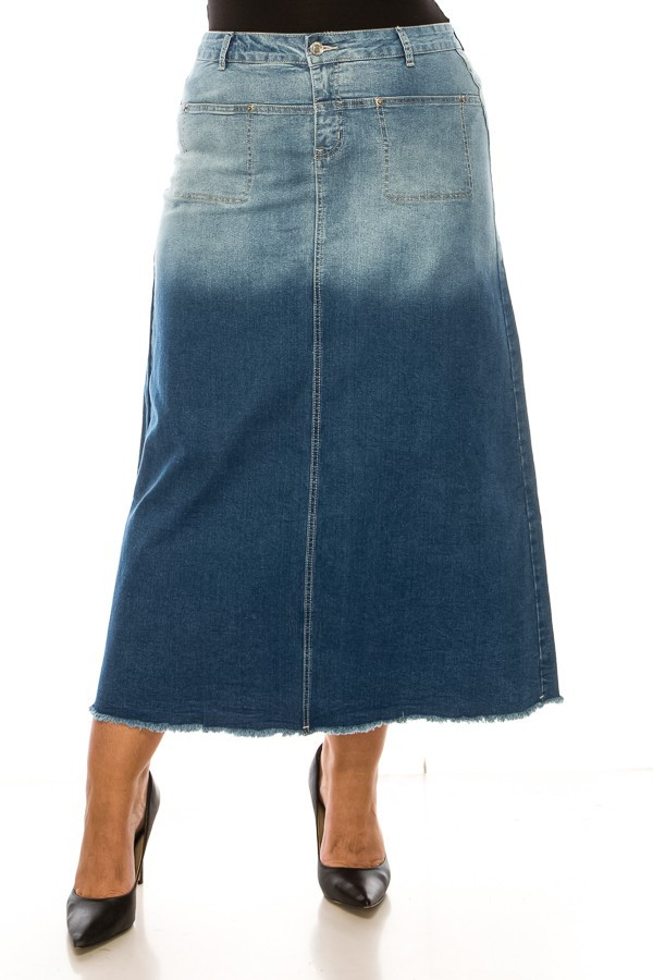 Denim Long Skirt Plus Size