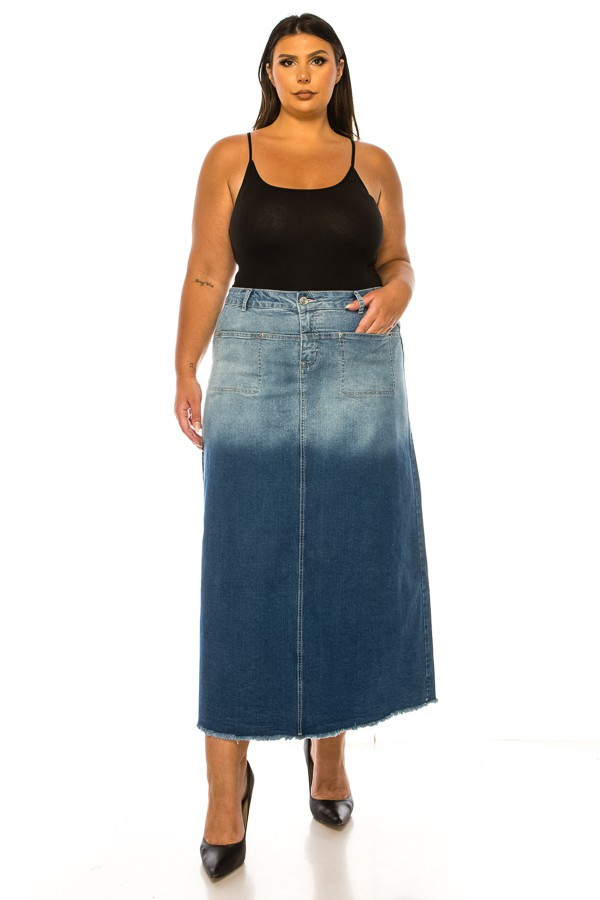 Denim Long Skirt Plus Size