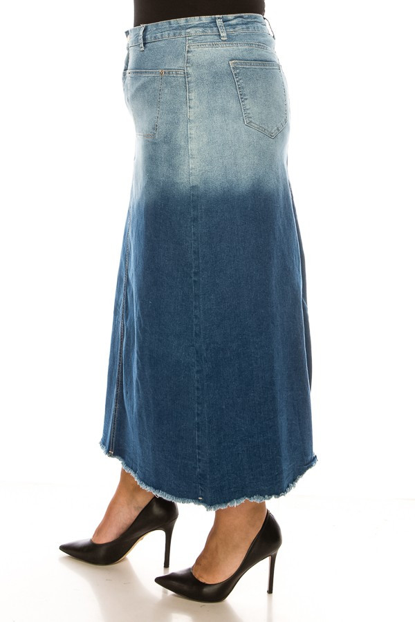 Denim Long Skirt Plus Size