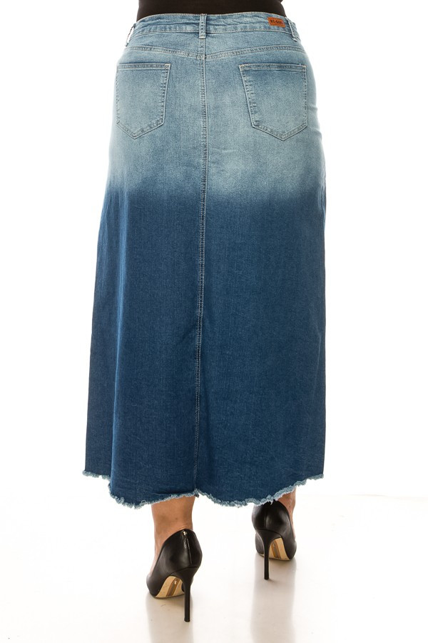 Denim Long Skirt Plus Size