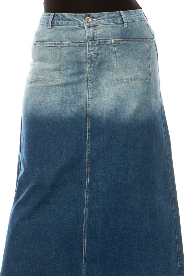 Denim Long Skirt Plus Size