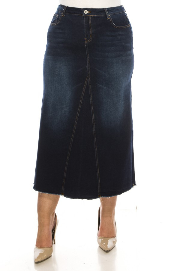 Denim Long Skirt Plus Size