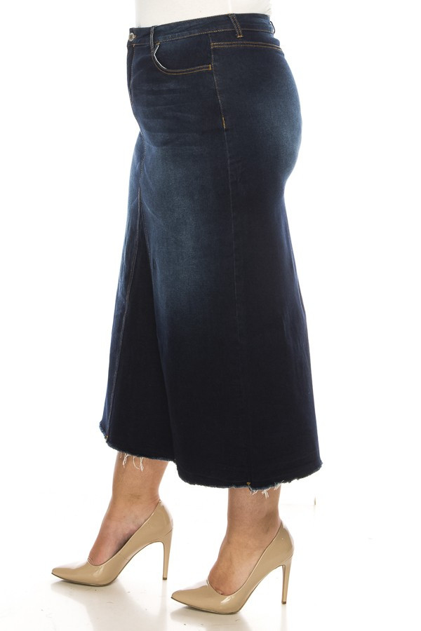 Denim Long Skirt Plus Size