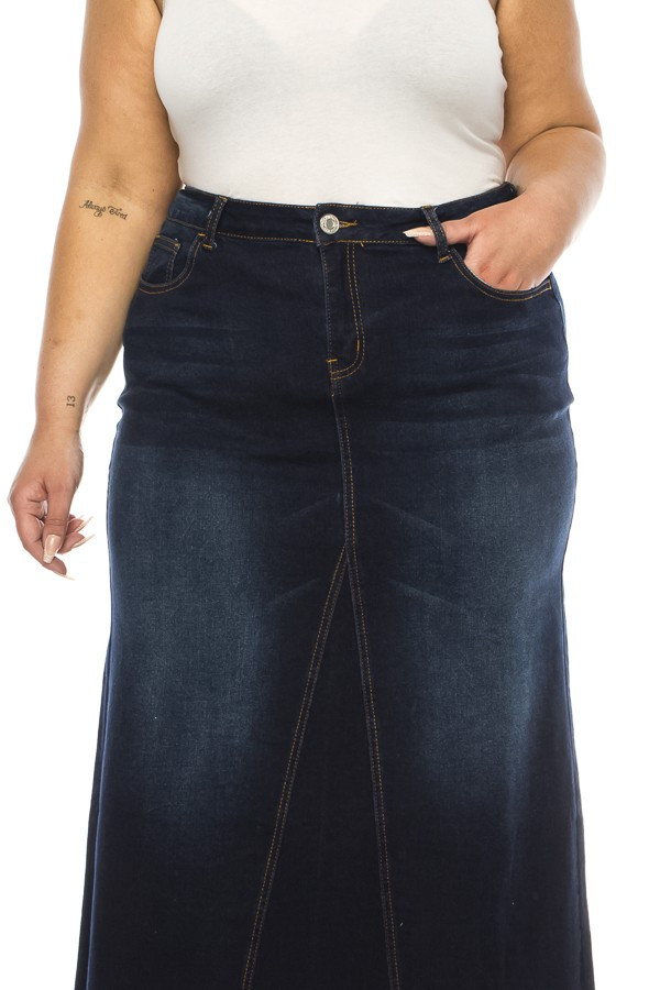 Denim Long Skirt Plus Size