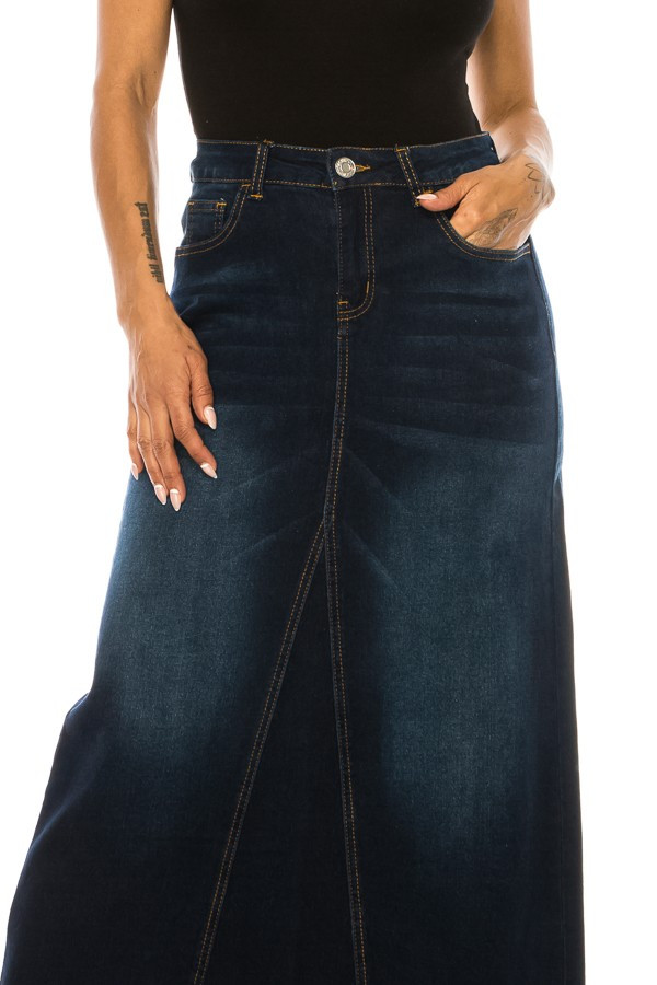 Denim Long Skirt