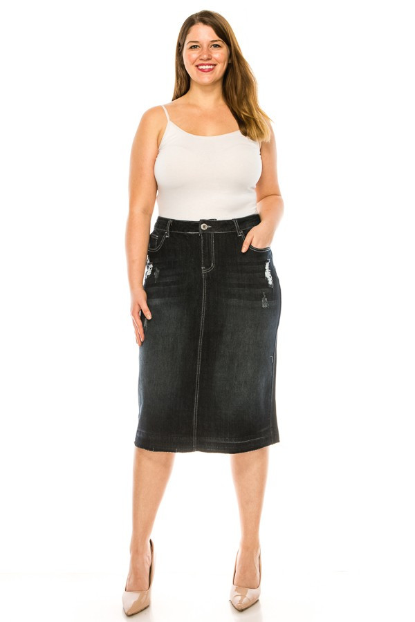 Denim Skirt Plus Size