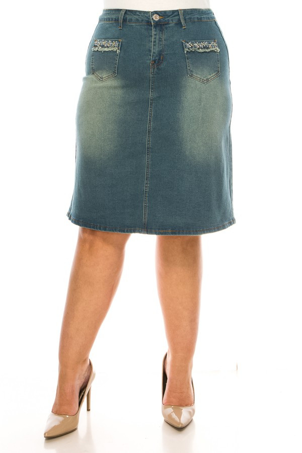 Denim Skirt Plus Size