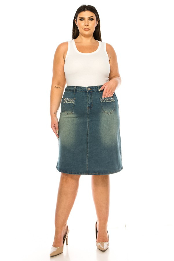 Denim Skirt Plus Size