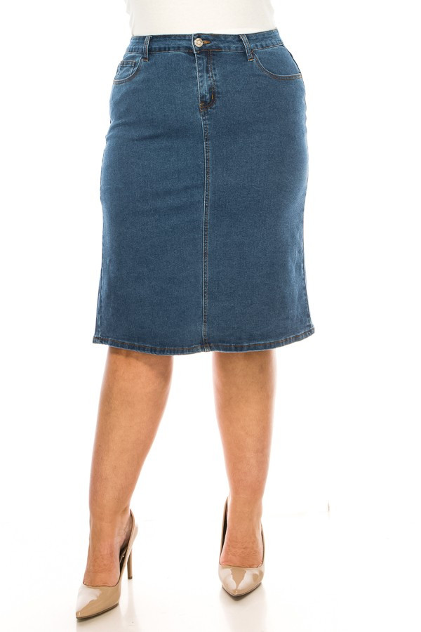 Denim Skirt Plus Size