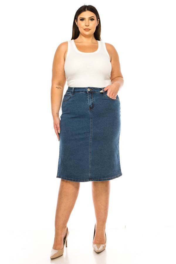 Denim Skirt Plus Size