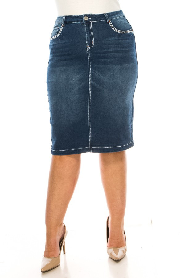 Denim Skirt Plus Size