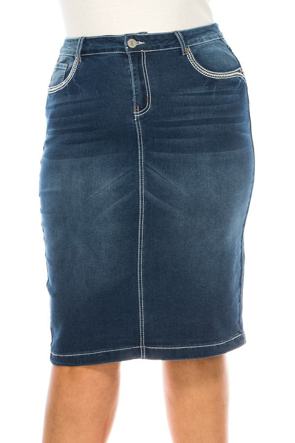 Denim Skirt Plus Size