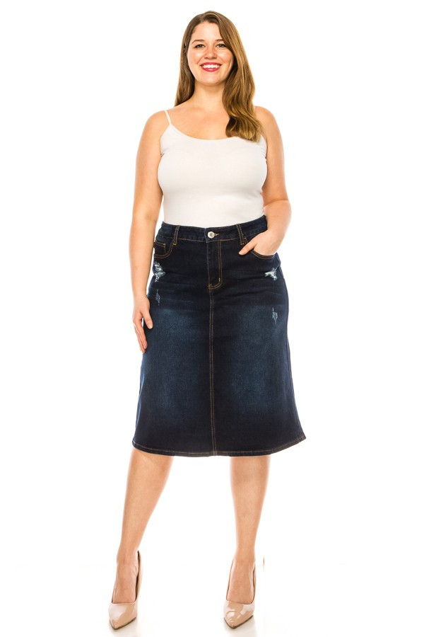 Denim Skirt Plus Size