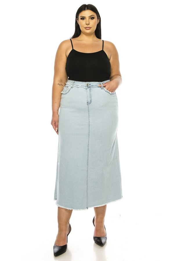 Denim Long Skirt Plus Size