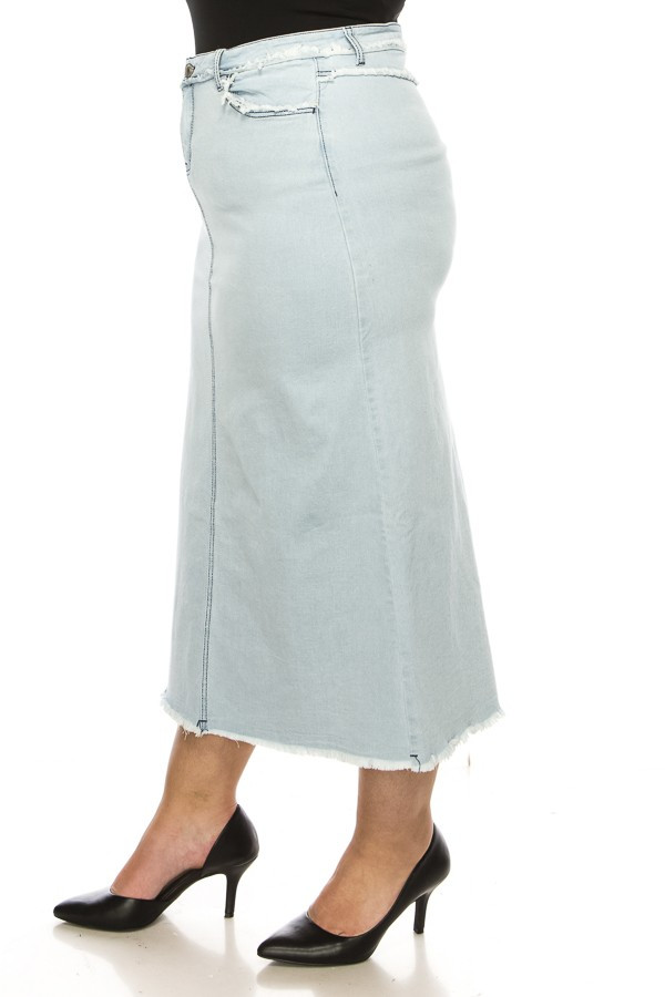 Denim Long Skirt Plus Size