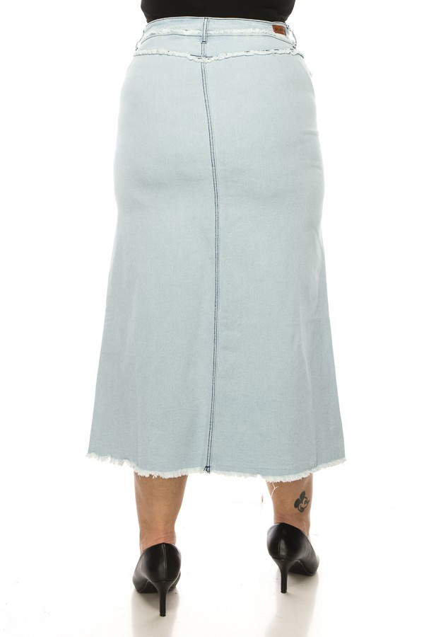 Denim Long Skirt Plus Size