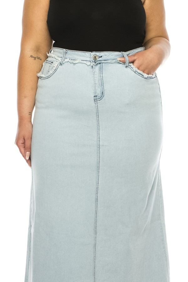 Denim Long Skirt Plus Size