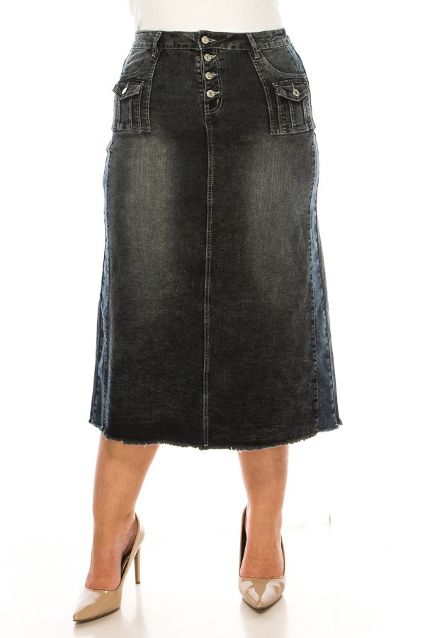 Denim Long Skirt Plus Size