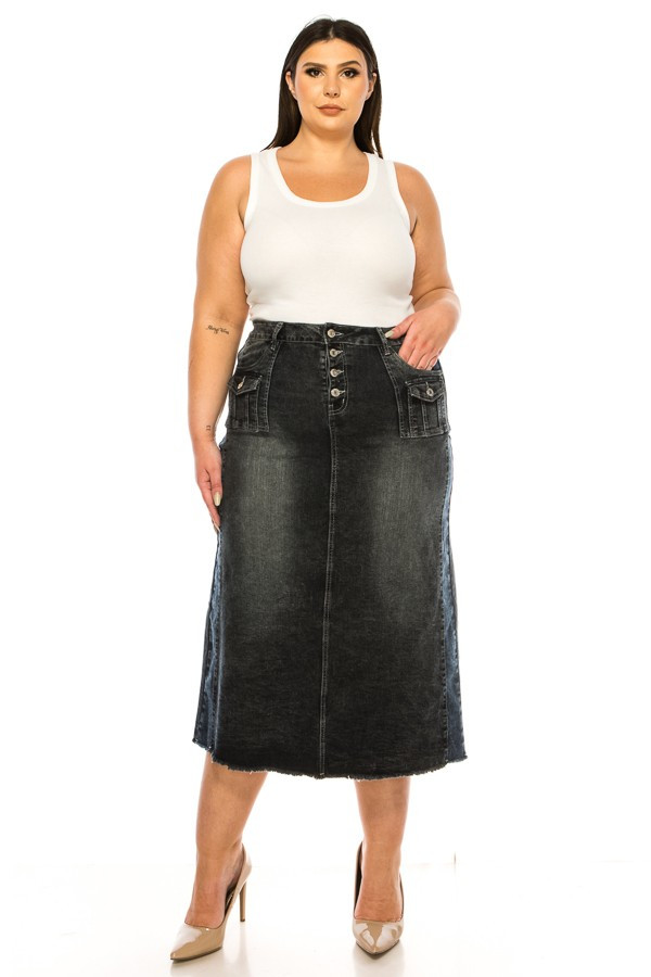 Denim Long Skirt Plus Size