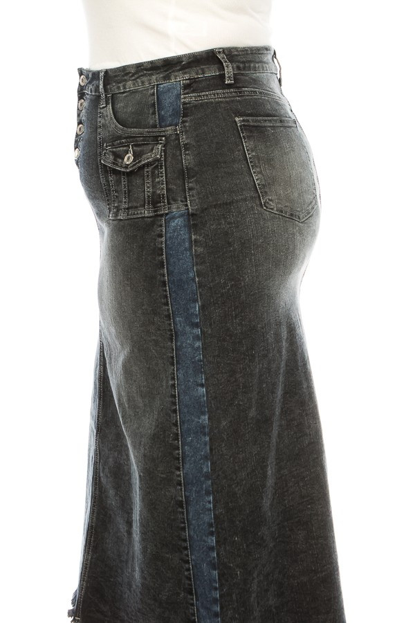 Denim Long Skirt Plus Size