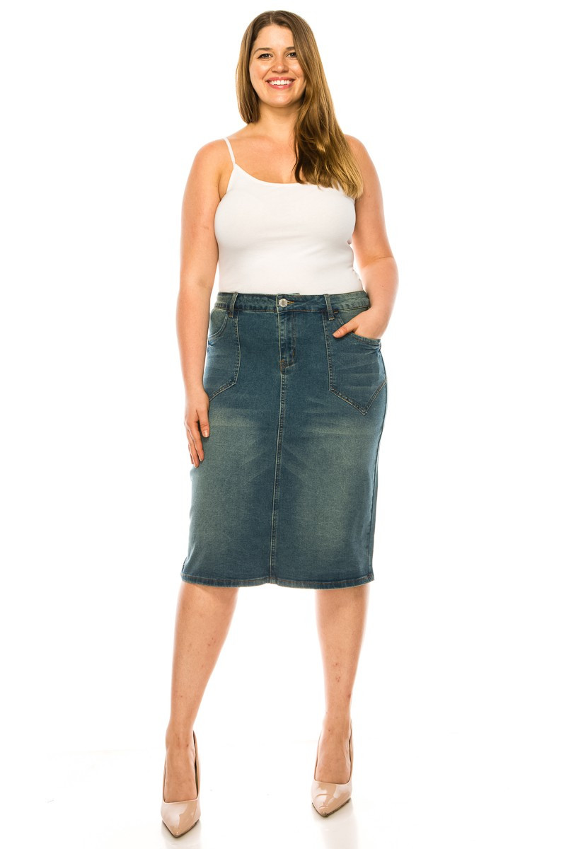Denim Skirt Plus Size