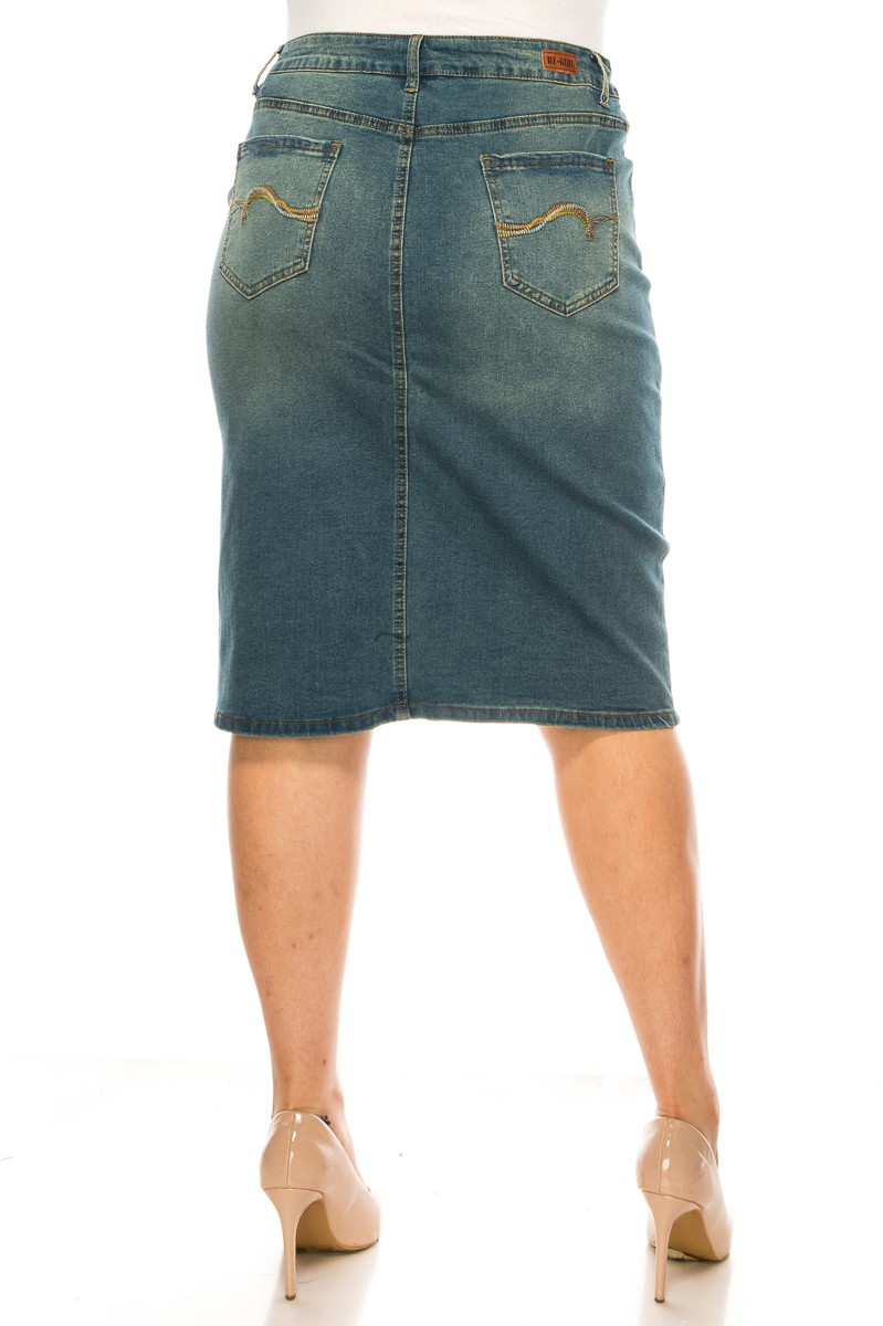 Denim Skirt Plus Size