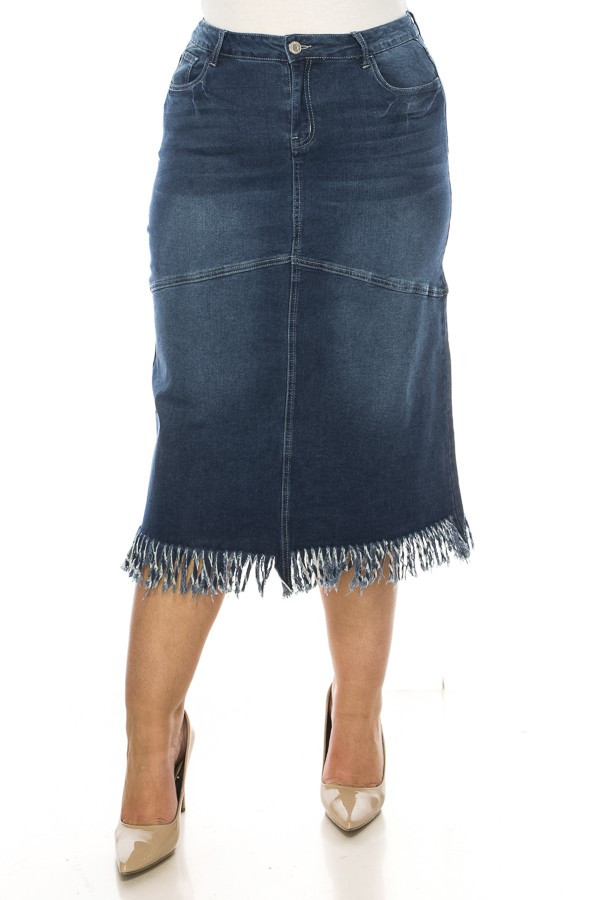 Denim Long Skirt Plus Size