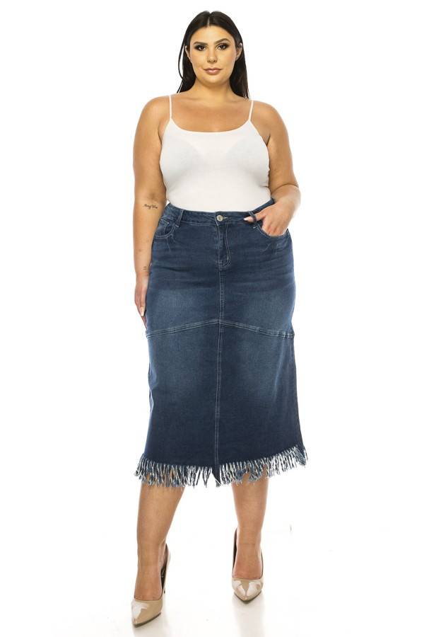 Denim Long Skirt Plus Size