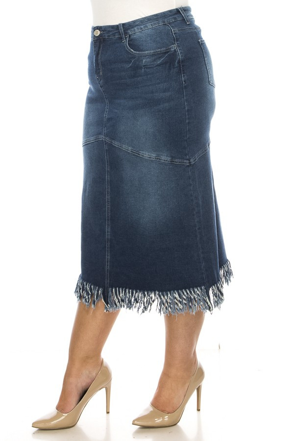 Denim Long Skirt Plus Size