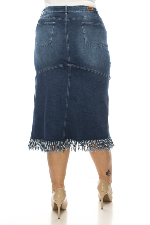 Denim Long Skirt Plus Size