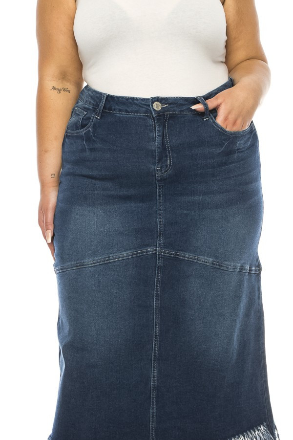 Denim Long Skirt Plus Size
