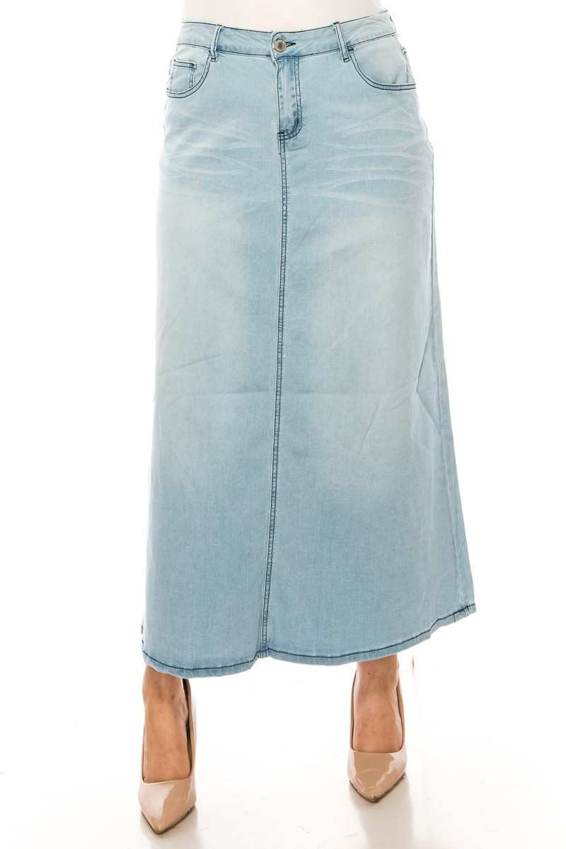 Denim Long Skirt Plus Size