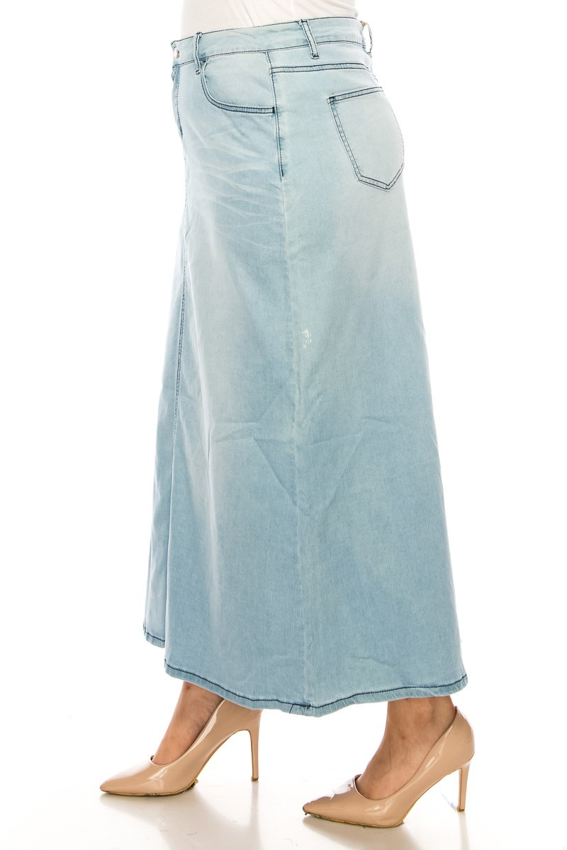 Denim Long Skirt Plus Size