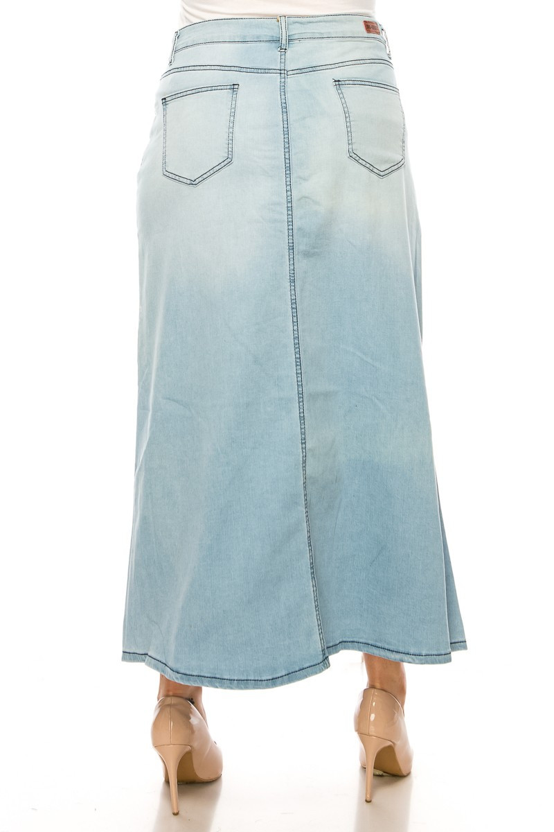 Denim Long Skirt Plus Size