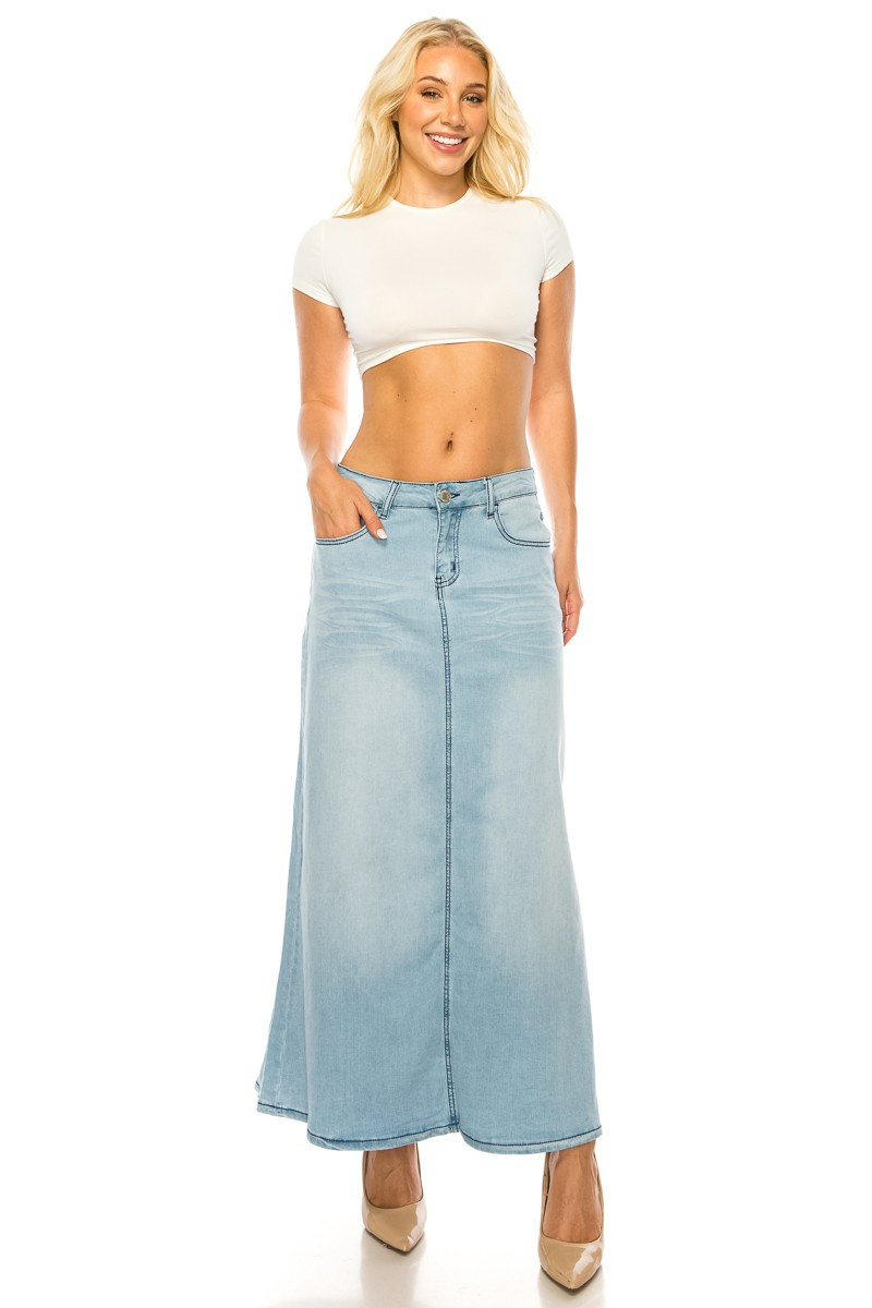 Denim Long Skirt