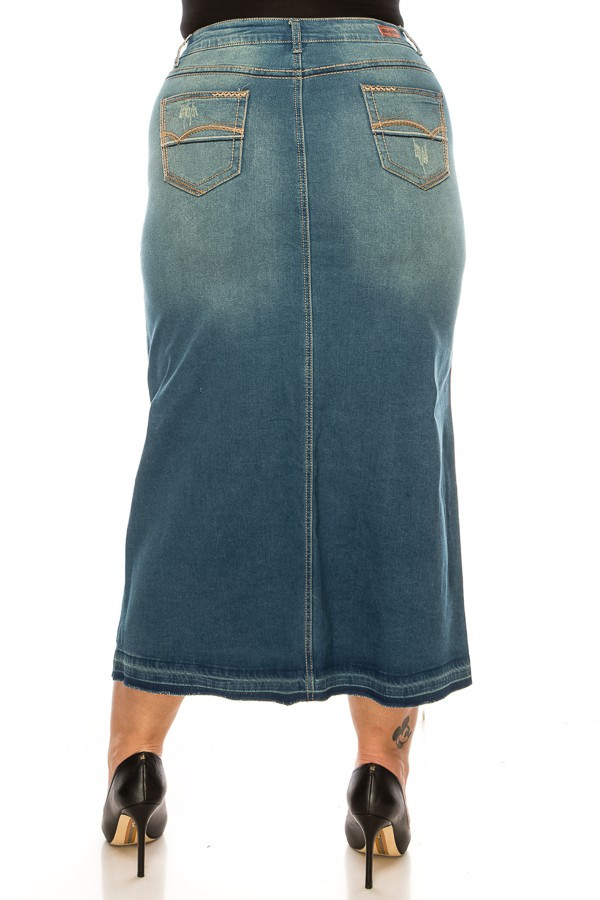 Denim Long Skirt Plus Size