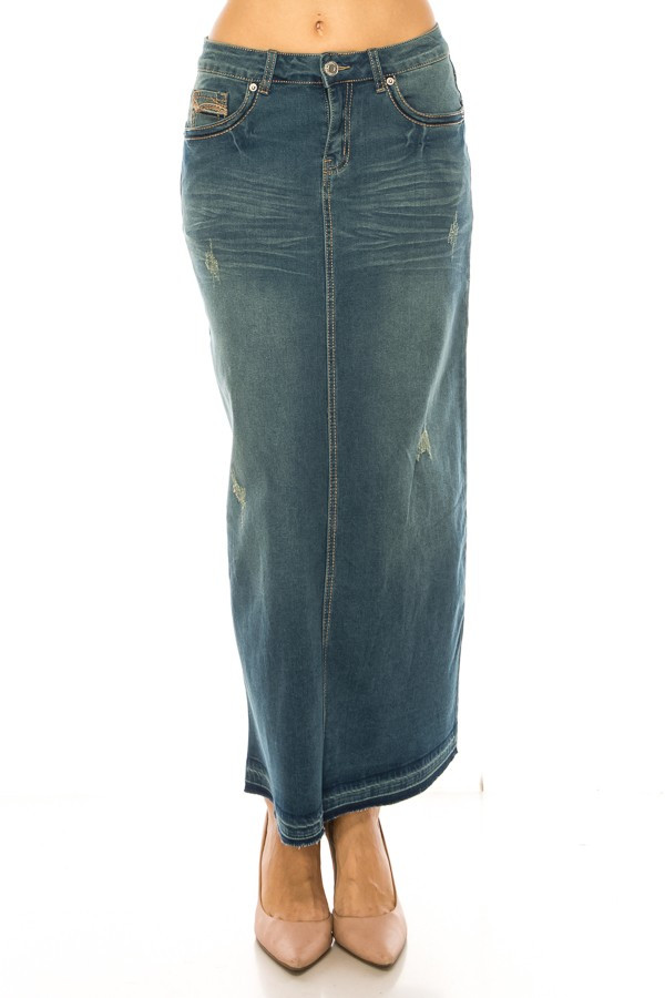 Denim Long Skirt
