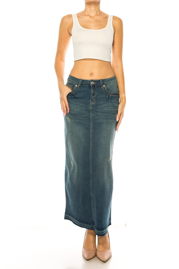 Denim Long Skirt