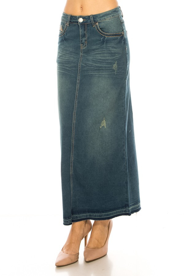Denim Long Skirt
