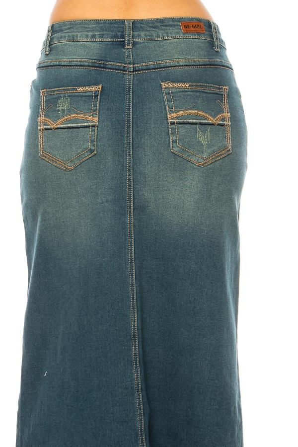 Denim Long Skirt