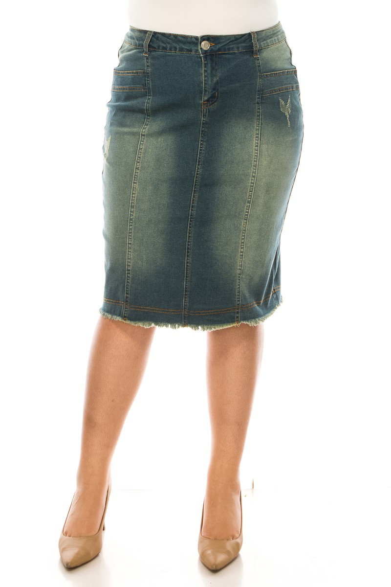 Denim Skirt Plus Size