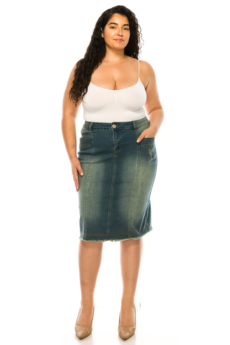 Denim Skirt Plus Size