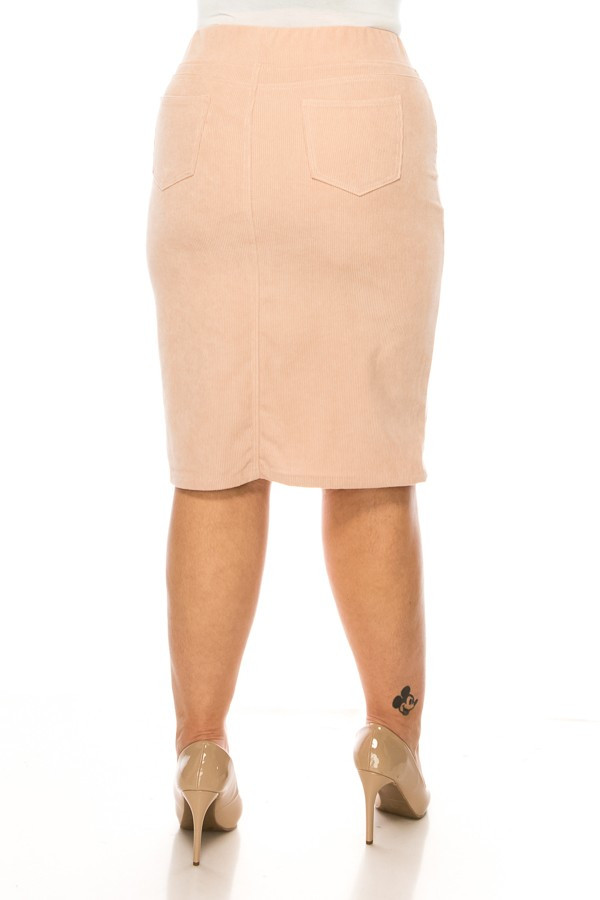 Corduroy Skirt Plus Size